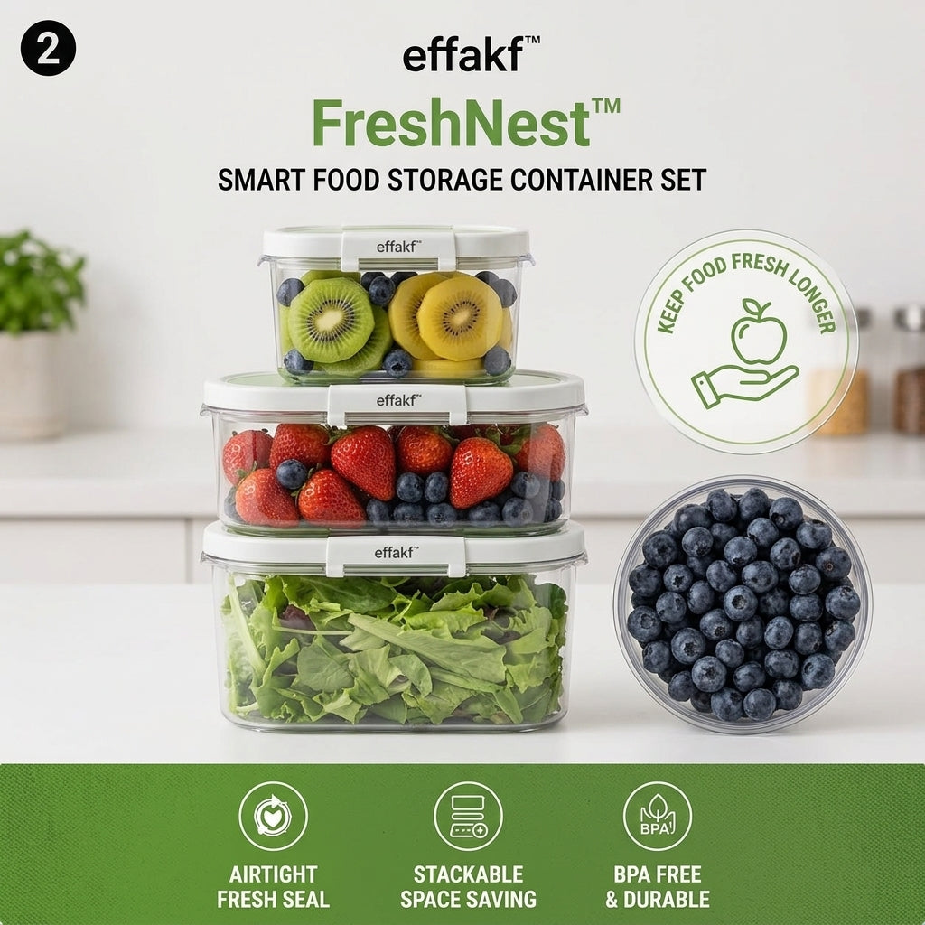 effakf™ FreshNest™ Smart Food Storage Container Set