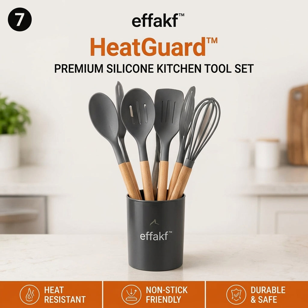 effakf™ HeatGuard™ Premium Silicone Kitchen Tool Set