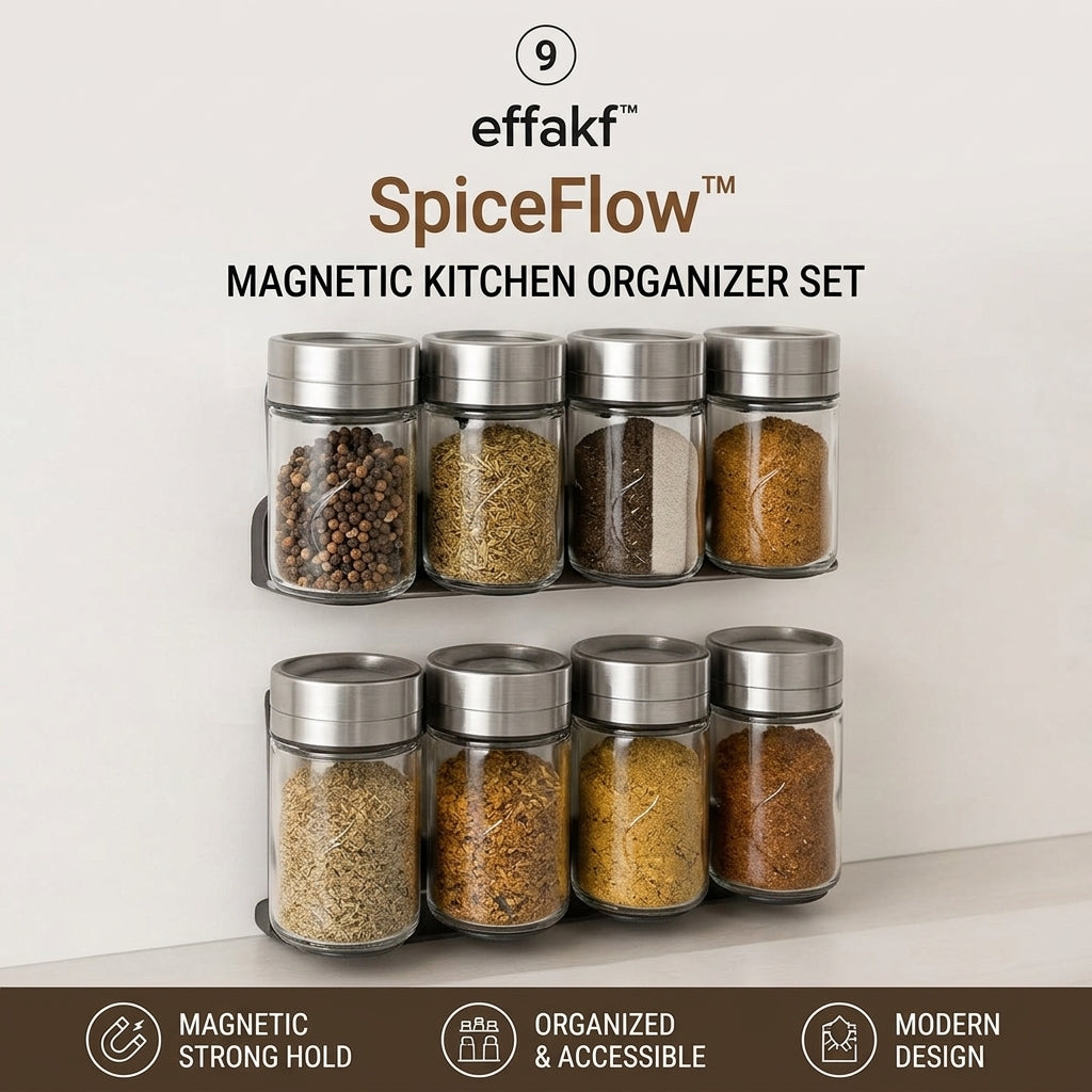 effakf™ SpiceFlow™ Magnetic Kitchen Organizer Set